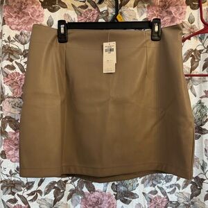 NWT A&F tan vegan leather skirt